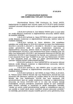 07.05.2014 AFYONKARAHİSAR BAROSU CMK KOMİSYONU