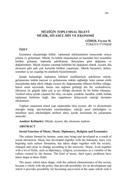 m&uuml;ziğin toplumsal işlevi m&uuml;zik, siyaset, din ve ekonomi