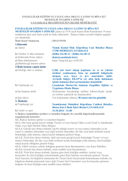 engelliler eğitim ve uygulama okulu çatısı ve bina içi muhtelif onarım
