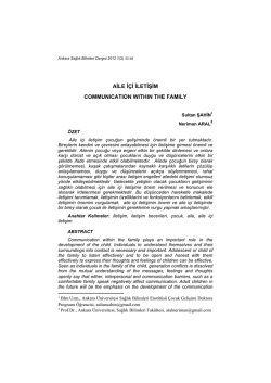 AİLE İ&Ccedil;İ İLETİŞİM COMMUNICATION WITHIN THE FAMILY