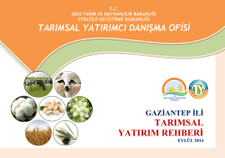gaziantep ili tarımsal yatırım rehberi