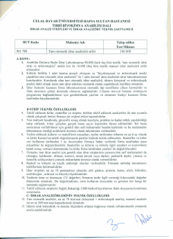 teknik şartname - Celal Bayar &Uuml;niversitesi