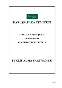 A Blok İnşaat İşlerinin Tamamlanması işi Teklif Alma Şartnamesi