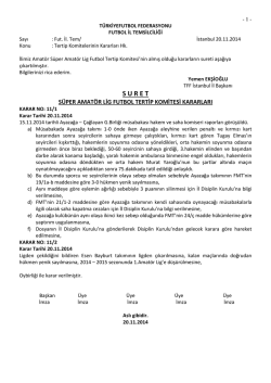 sal tertip komitesi kararı - T.F.F. İstanbul İl Başkanlığı