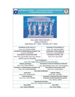 I YEAR 2 COURSE 1 September 01 , 2014