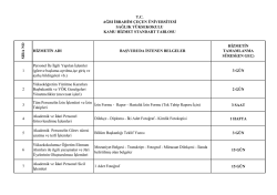 Hizmet Standartları - Ağrı İbrahim &Ccedil;e&ccedil;en &Uuml;niversitesi