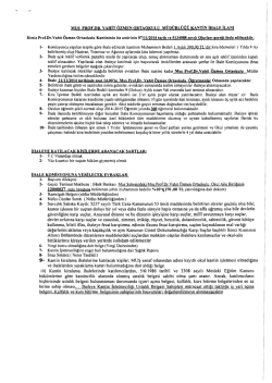 Prof. Dr. Vahit &Ouml;zmen Ortaokulu İhale İlanı