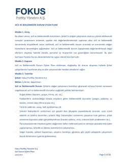 Acil Durum Eylem Planı - fokus portf&ouml;y y&ouml;netim a.ş. tr