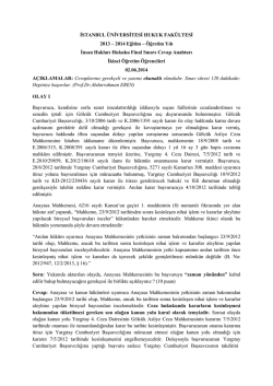 İnsan Hakları Hukuku Dersi Final Sınavı Cevap Anahtarı (İ&Ouml;)