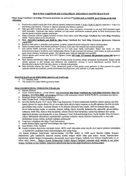 Sungu Vakıfbank Kız YBO İhale İlanı