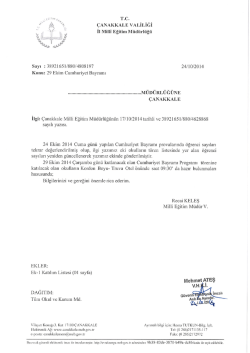 24 Ekim 2014 Cuma G&uuml;n&uuml; Yapılan Cumhuriyet Bayramı