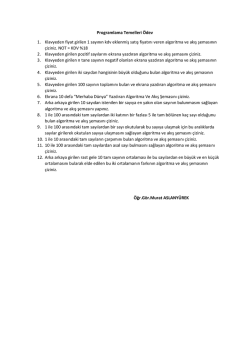 Programlama Temelleri &Ouml;dev 1. Klavyeden fiyat girilen 1 sayının kdv