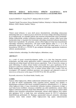 SODYUM SİLİKAT BAĞLAYICILI D&Ouml;K&Uuml;M KALIP/MA&Ccedil;A KUM