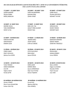 Gazetecilik B&ouml;l&uuml;m&uuml; 3. Sınıf (İkinci &Ouml;ğretim)