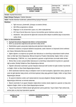 Ayniyat sorumlusu g&ouml;rev tanımı (GT-13)