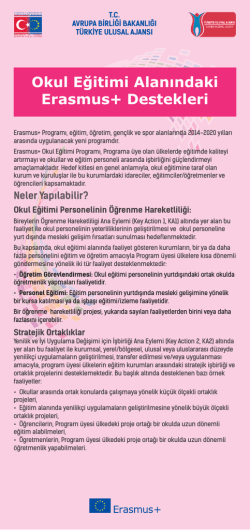 Okul Eğitim Alanındaki Erasmus+ Destekleri