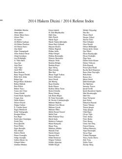 2014 Hakem Dizini / 2014 Referee Index