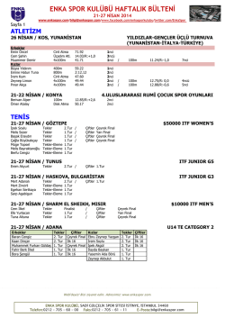enka spor kulübü haftalık bülteni