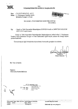 Kongre ve Fuar hk. - İstanbul &Uuml;niversitesi