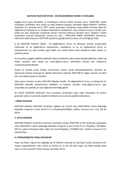 DIGITURK PAKETLERİ &Uuml;YELİK - &Ouml;N BİLGİLENDİRME FORMU VE