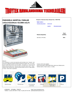 PANJURLU AKSİYAL FANLAR 142x142x54cm 43.000 m3/h