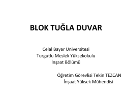 blok tuğla - Celal Bayar &Uuml;niversitesi