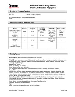 MSDS G&uuml;venlik Bilgi Formu DEVCON Rubber
