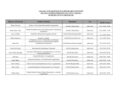 Seminer Programı - Ankara &Uuml;niversitesi