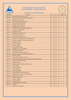 fen bilimleri enstit&uuml;s&uuml; matematik anabilim dalı