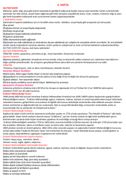 1-2-3-4 Hafta &Ouml;zeti