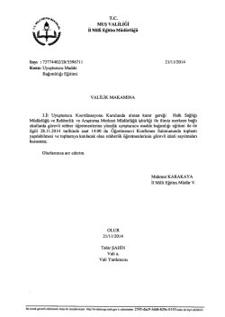 MU~ VALILIGI il MOO Egitim Miidiirliigii OLUR