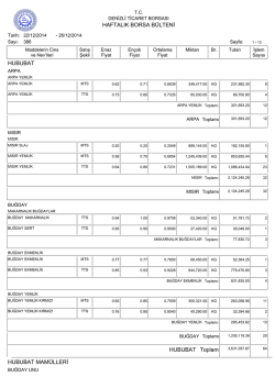 22 - 26 Aralık Haftalık B&uuml;lten