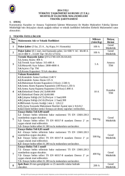 MUHTELİF ELEKTRİK MALZEMELERİ TEKNİK ŞARTNAMESİ 1