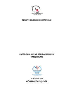 G&Ouml;REME/NEVŞEHİR - T&uuml;rkiye Binicilik Federasyonu