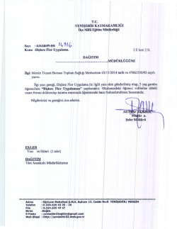 İl&ccedil;e Milli Eğitim M&uuml;d&uuml;rl&uuml;ğ&uuml; Yazısı