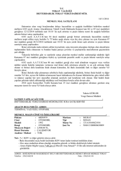 Defterdarlığımız Vergi Dairesince 12/12/2014 tarihinde saat 10:10