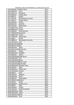 exam wıll hold at mathematıc d. on 05.04.2014 13:30 1906189