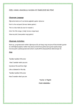 ÖZEL CANKU ANAOKULU KASIM AYI İNGİLİZCE BÜLTENİ