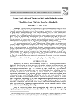Ethical Leadership and Workplace Bullying in