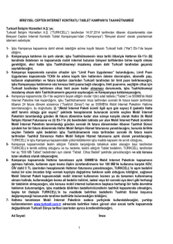 Ad Soyad: İmza: 1 BİREYSEL CEPTEN INTERNET