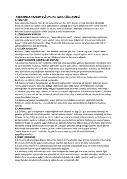 Satış S&ouml;zleşmesi - Akkarınca Yazılım Evi