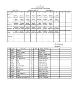 15 aralık 2014 sınıf ders programları