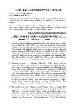 22.05.2014 tarihli eğitim komisyonu kararları