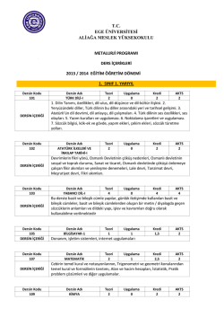 Ders i&ccedil;eriği - Ege &Uuml;niversitesi Aliağa Meslek Y&uuml;ksekokulu