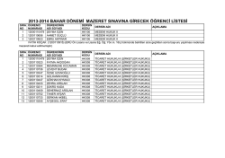 2013-2014 bahar d&ouml;nemi mazeret sınavına girecek &ouml;ğrenci listesi