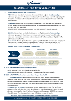 QUANTO ve FLEXO ALTIN VARANTLARI