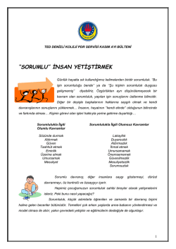 kasım ayı b&uuml;lteni: "sorumlu insan yetiştirmek"