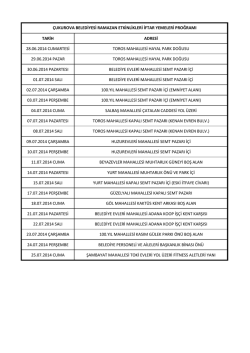 &Ccedil;ukurova Belediyesi İftar Yerlerleri