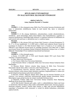 &Ouml;n Mali Kontrol İşlemleri Y&ouml;nergesi
