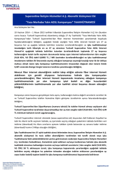 “Yaza Merhaba Yalın ADSL Kampanyası